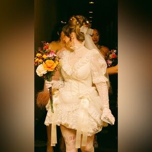 Custom Vintage Victorian-Style Upcycled Wedding Dress